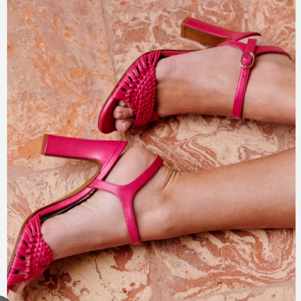 Sezane Pink Heeled Sandals - Picture 2 of 5